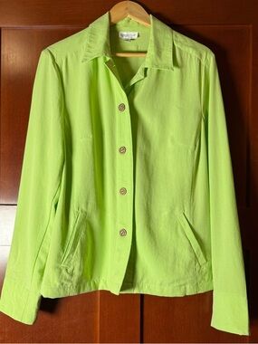 Coldwater Creek Lime Green Women's Soft Summer Jacket Size 1X
